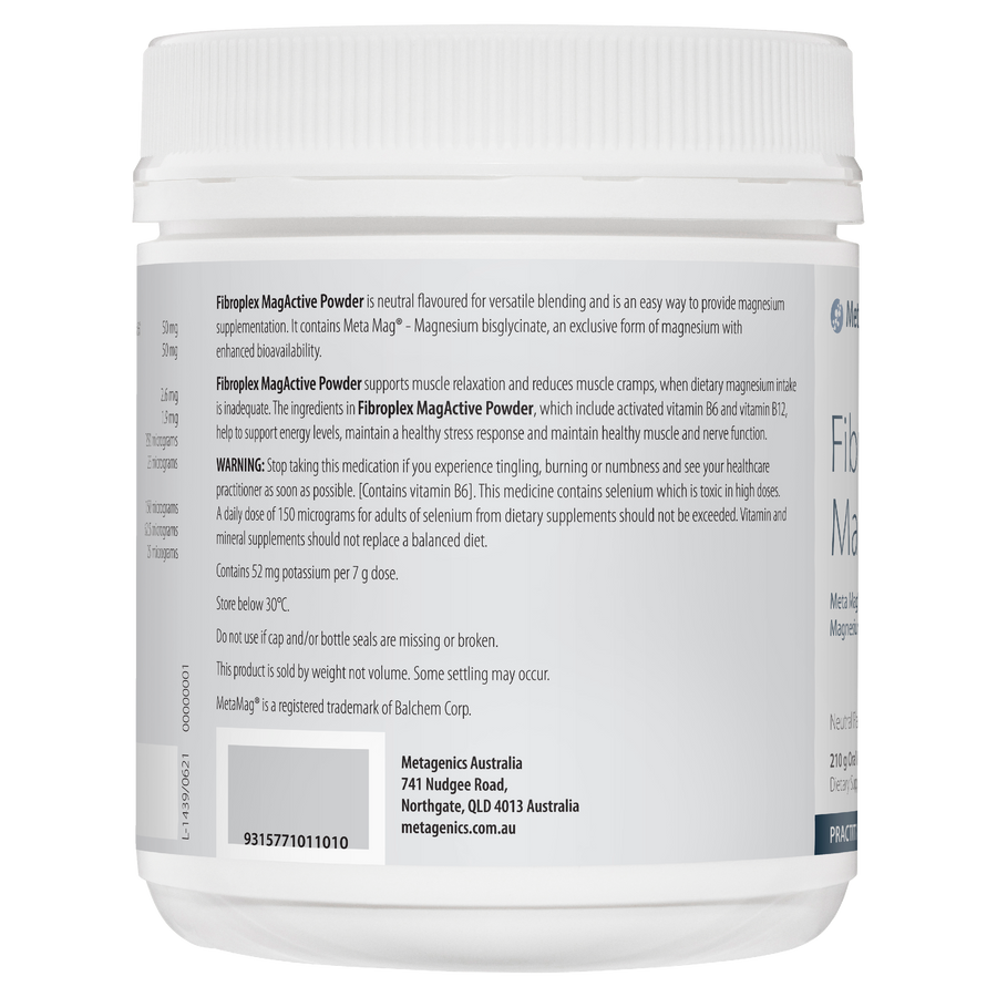 Metagenics Fibroplex MagActive Powder Neutral Flavour - Botanica Medicines